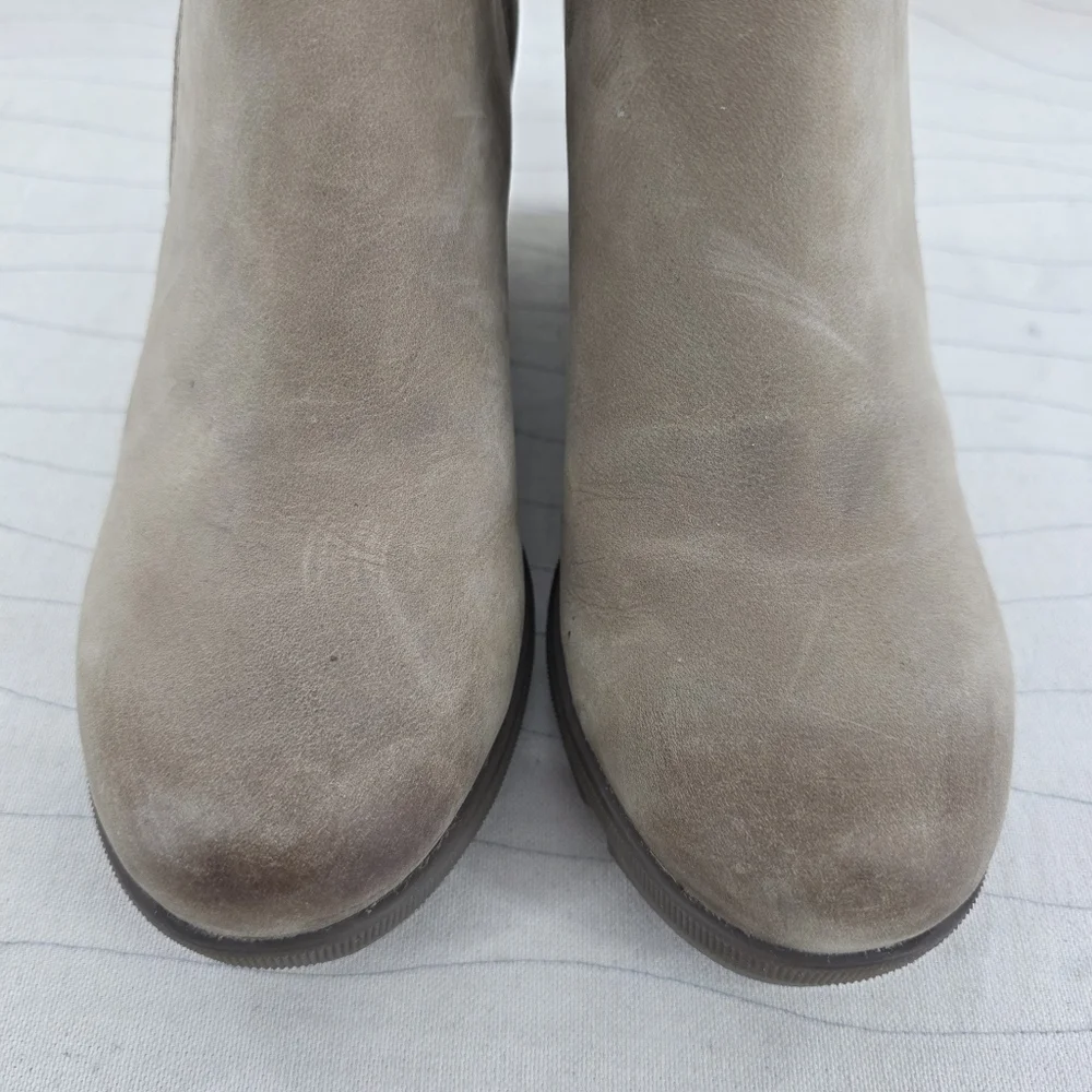 Sorel Womens Joan of Arctic Tan Leather Wedge Ankle Booties Shoe NL3365-240 Sz 7